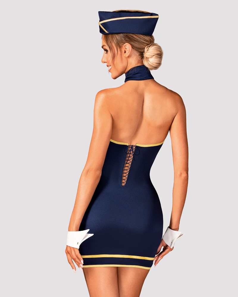 Join the sexy cabin crew of sky-high pleasures! The tempting... Obsessive - Stewardess Uniform - Blue - M/L photo-2