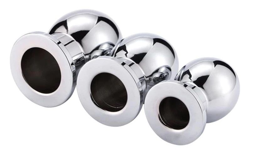 Material: aluminium alloy MT - Hollow Anal Plug 65x45mm - Silver photo-7