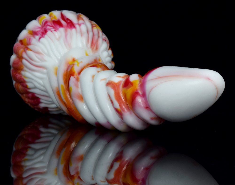 Spiral G-point anal dildo, softness, skin-friendly and flexi... FAAK - Mythical Beast Peryton Dildo - Flame photo-4
