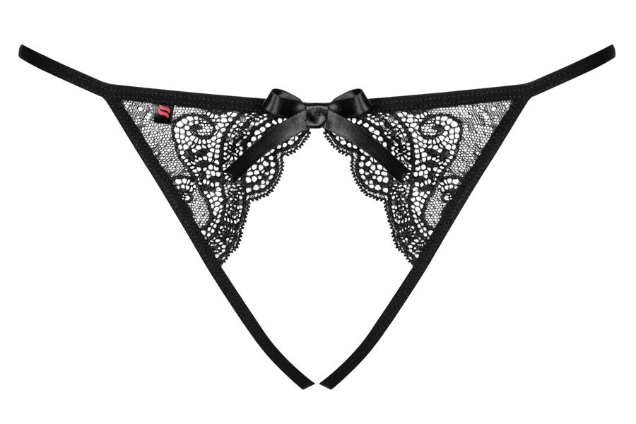 Start the game… with these incredibly great panties! Let the... Obsessive - Miamor Crotchless Panties - Black - S/M photo-10