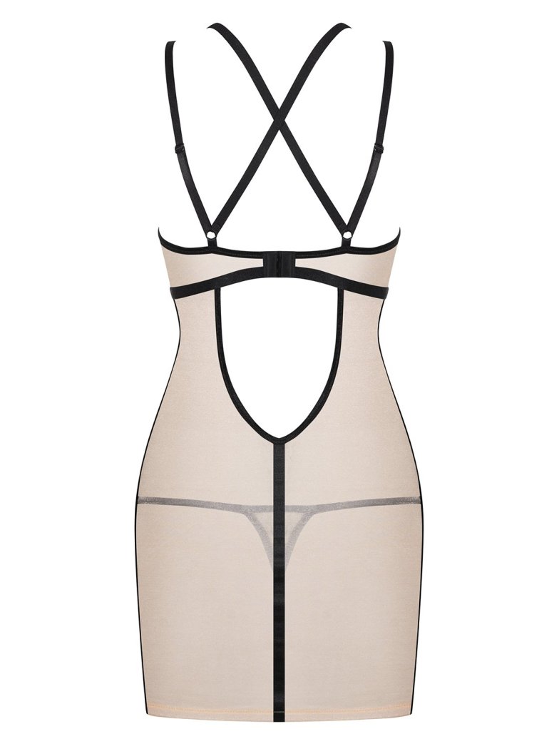 Do you want to try something new? The Nudelia chemise is per... Obsessive - Nudelia Chemise & Thong - Beige - L/XL photo-8