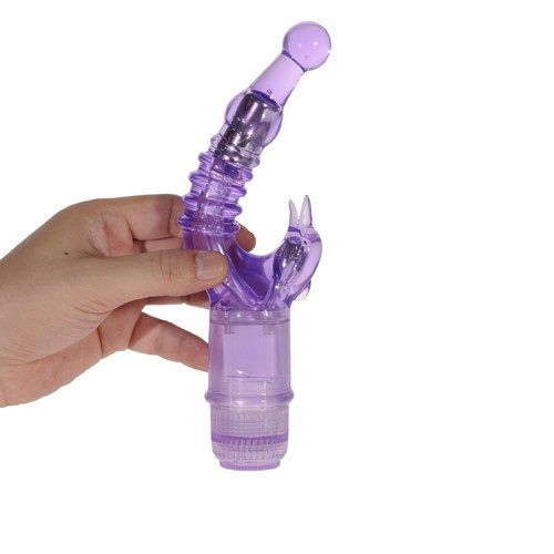 Use your waterproof Naughty Rabbit Vibrator in the tub, show... Aphrodisia - Naughty Dolphin Crystal Stimulator Vibe- Purple photo-11