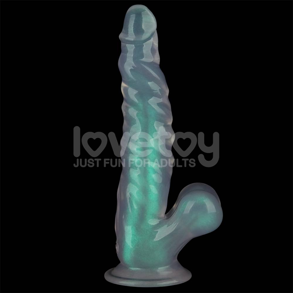 Lovetoy - 10'' Opal 珍珠色假阳具 - 绿色 照片-5