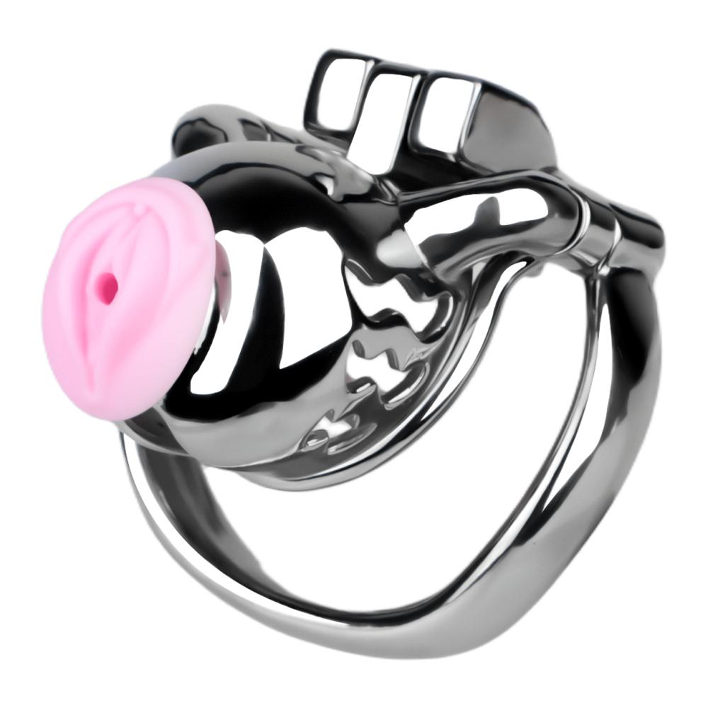 Material: 304 Stainless steel
Cage high: 72mm &nb... FAAK - Metal Pig Chastity Cage w Catheter - Black photo-3