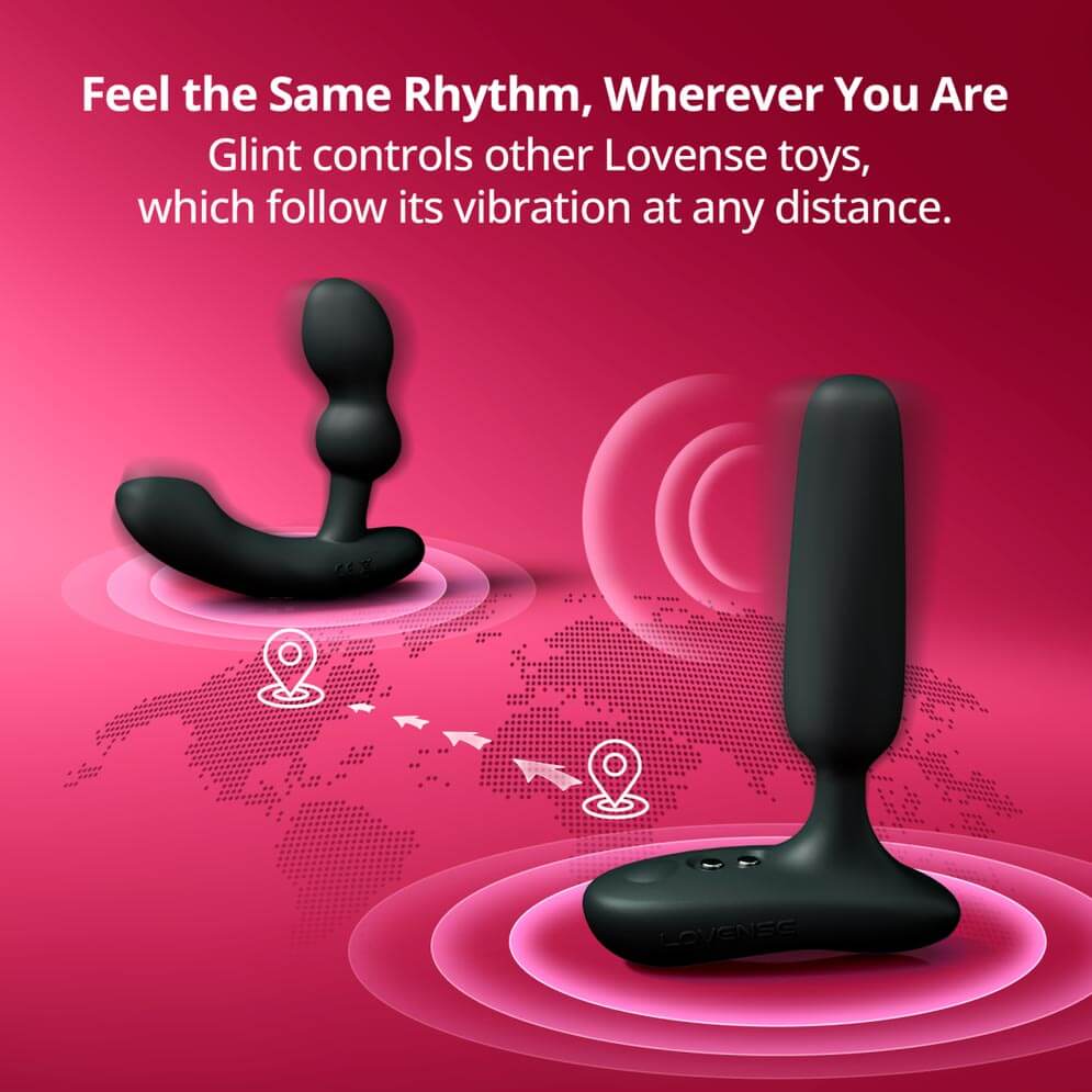Lovense - Glint APP Vibro Butt Plug - Black photo-6