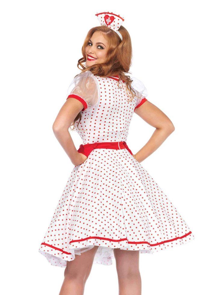Bedside Betty tea length apron dress and hat headband. Leg Avenue - Bedside Betty Costume 2 pcs - S/M photo-2