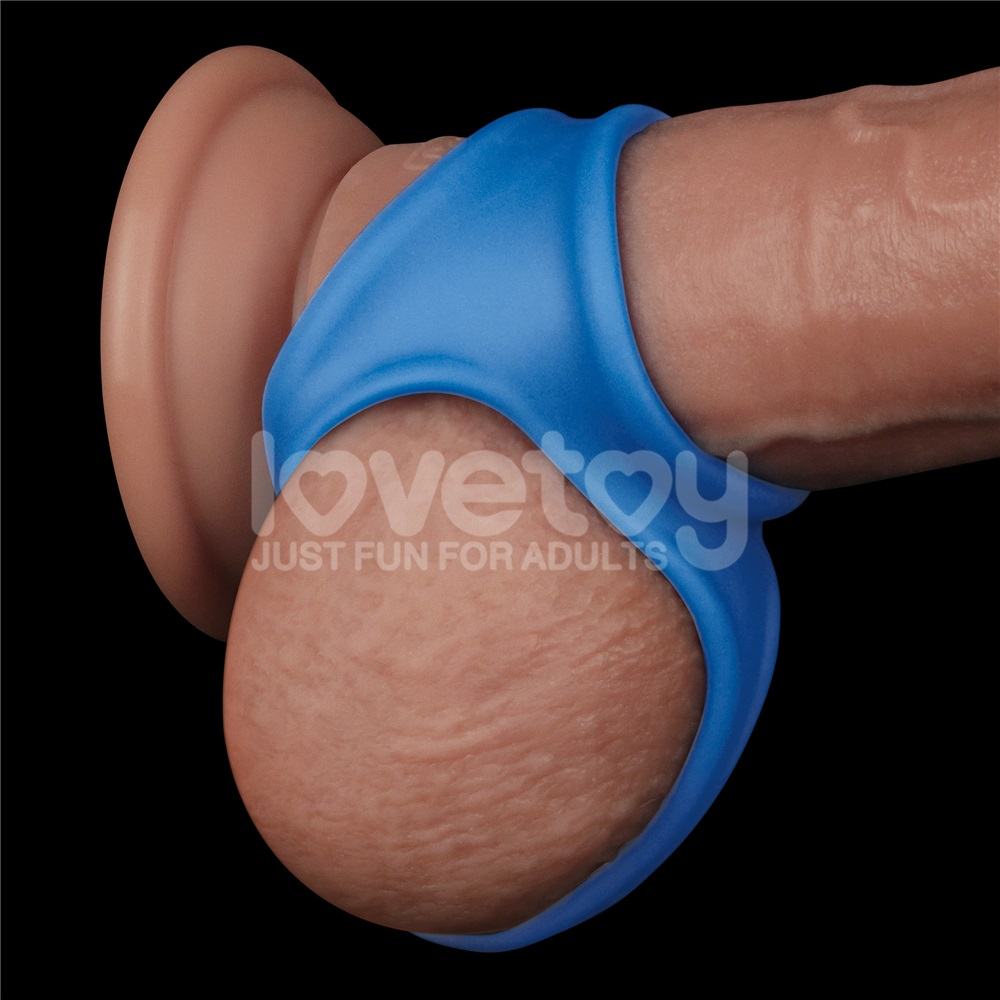 Unlock enhanced endurance and a more impressive profile with... Lovetoy - Pinnacle Pro Trio Grip Enhancer - Blue photo-8