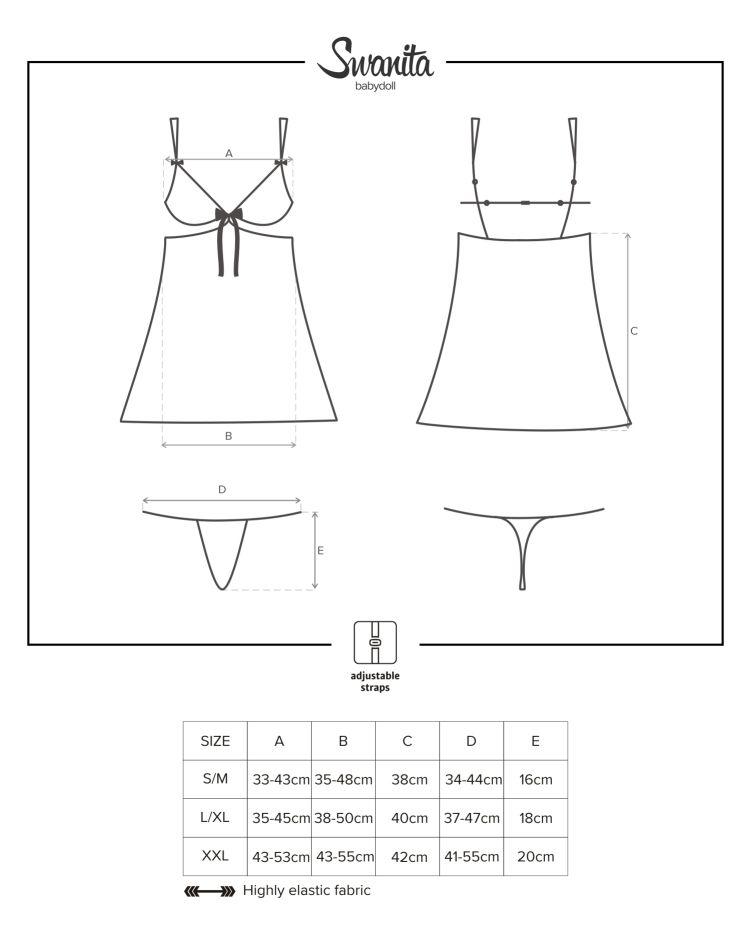 Do you feel like changing into a beautiful temptress? Choose... Obsessive - Swanita Babydoll & Thong - White - S/M photo-7