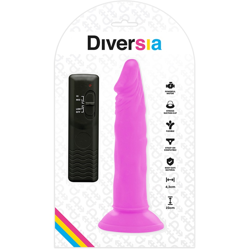 A complete range of dildos of a firm nature that are ready w... Diversia - Flexible Vibro Dildo 23cm - Purple photo-8