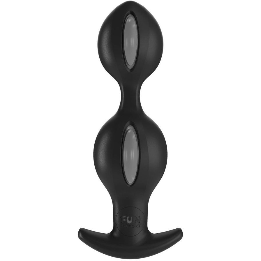 B BALLS DUO – a butt plug that reacts to your motions! Two b... Fun Factory - B Balls Duo - Grey/Black photo