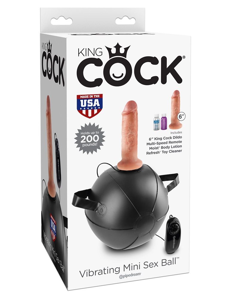 Blow it up, sit on it, and enjoy the wild workout! The King ... King Cock - Mini Sex Ball 6″ - Flesh photo-4