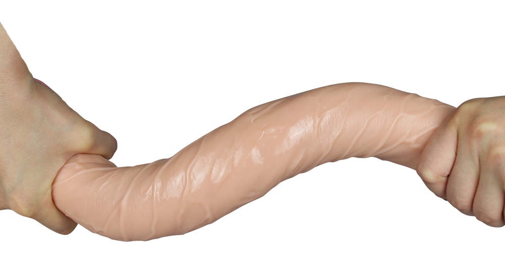 Realistic double ended dildo for solo and shared play for bo... Lovetoy - King Size Slim Ultra Double Dildo - Skin photo-4