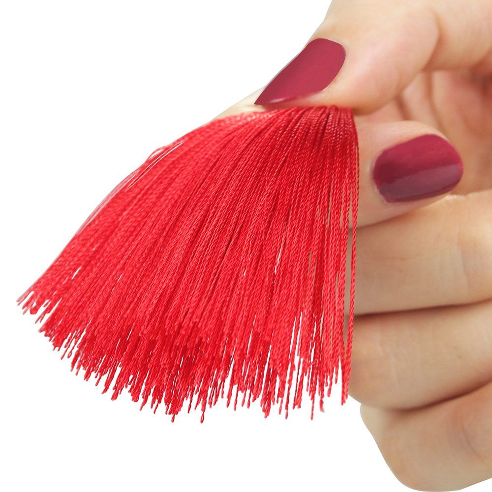 Lovetoy - Nipple Clit Tassel Clamp With Chain - Red photo-5