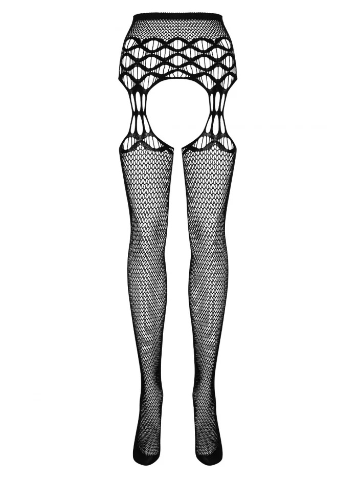 This knitted beauty will dispel all doubts tonight! You will... Obsessive - S816 Garter Stockings - Black - XL/XXL photo-6
