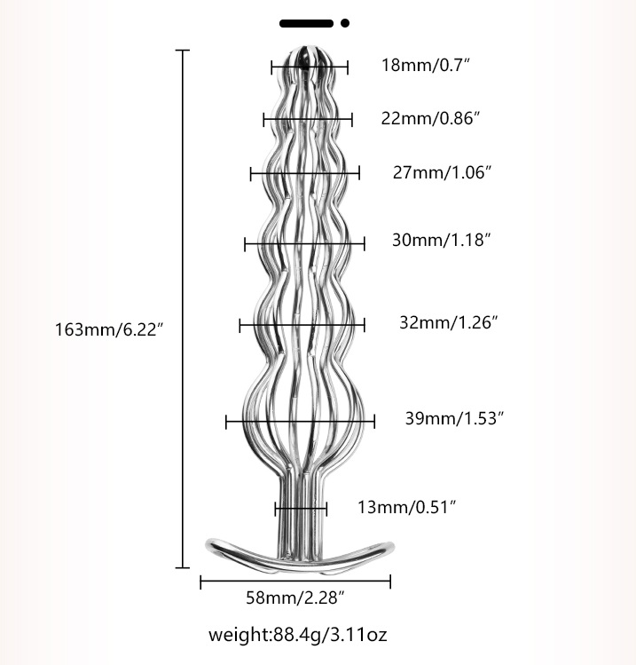 See-through round-base anal plug
Material: Stainless steel
... MT - Six Ball Hollow Anal Plug photo-6