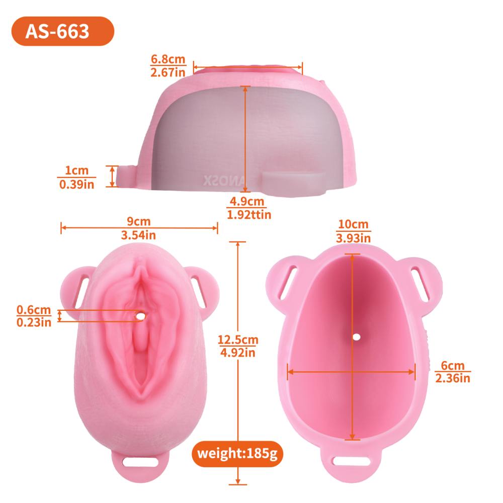 Material: Platinum silicone
Insert length: 4.9cm
Inner leng... FAAK - Sissy Chastity Cage w Belt - Black photo-12