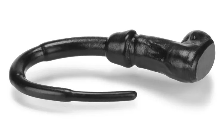 Stretch and stuff your piss-slit with SPOOGE, pure silicone ... Oxballs - Spooge Urethral Sound - Black photo-4