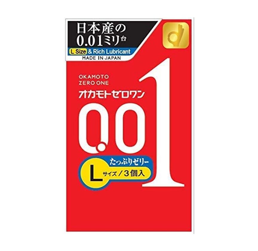 Okamoto - Zero One 0.01 L-Size Plenty of Jelly 3's Pack