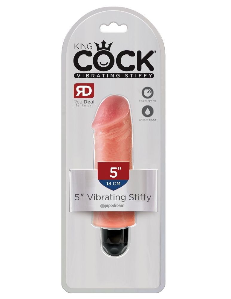 When you’re looking for a realistic vibe that’s always ready... King Cock - Cock 5″ Vibro Stiffy - Flesh photo-3
