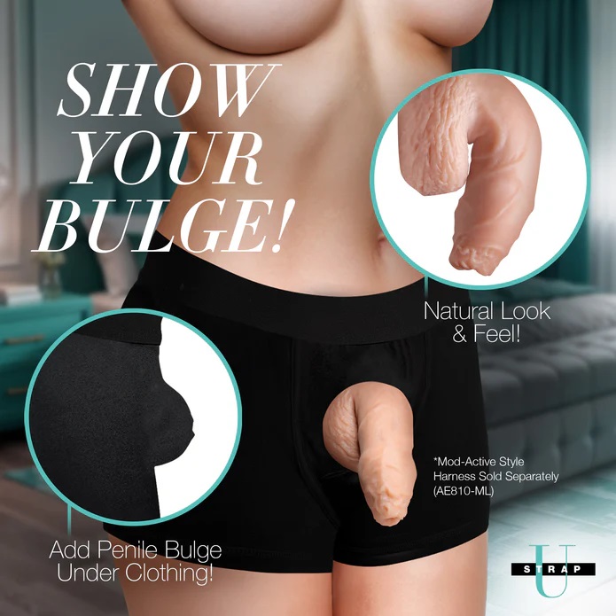 Silicone Packer is your perfect companion for an authentic l... Strap U - 5.1" Uncut Packer Dildo - Light photo-3