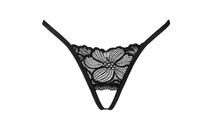 Obsessive - Serafia 開襠式內褲- 黑色 - 加細/細碼 照片-3