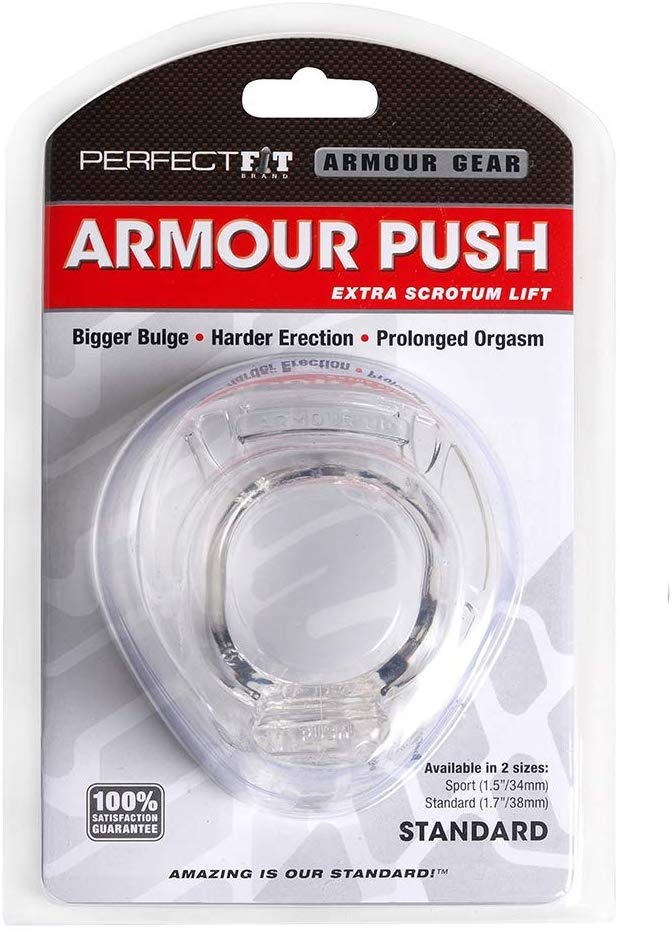 Perfect Fit - Armour Push Cock Ring - Clear photo-2
