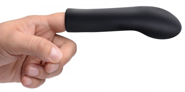Slip on this Silicone Finger Sleeve and transform your finge... Trinity Vibes - 10X Curved Finger Vibe - Black photo-3