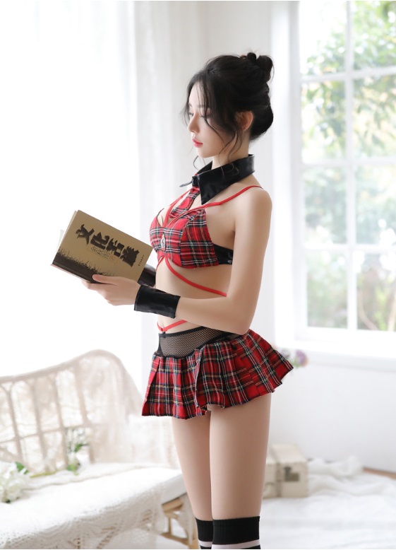 SB - School Girl Set - Black/Red photo-5