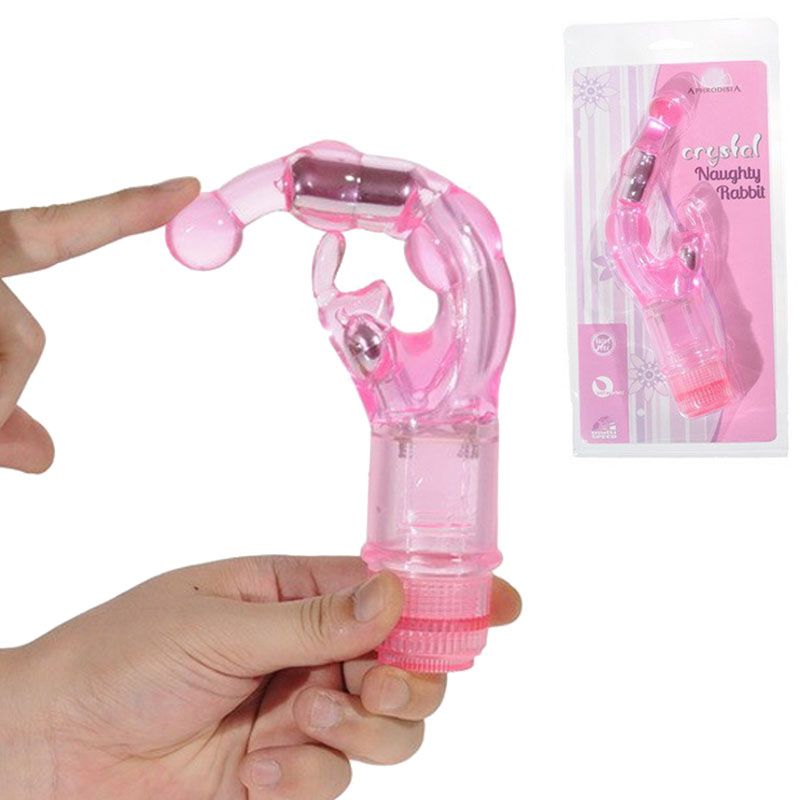Use your waterproof Naughty Rabbit Vibrator in the tub, show... Aphrodisia - Naughty Rabbit Crystal Stimulator Vibe - Pink photo-17