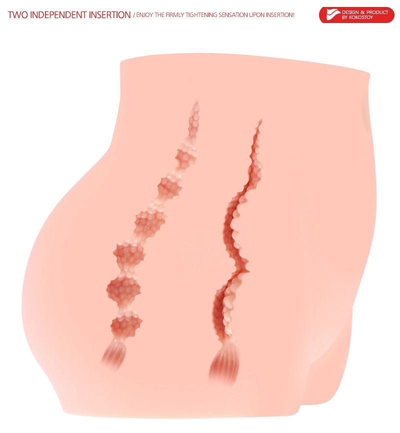 Offers strong tightening at the beginning of insertion, effe... Kokos - Cherry Double Hole Masturbator 2.8kg photo-9