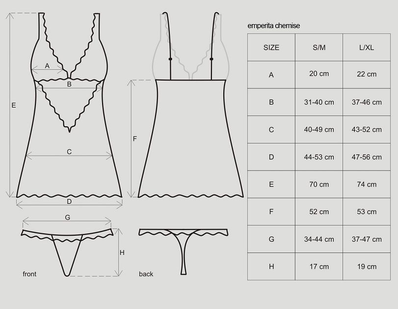 Elegance and femininity in a royal edition!
deep neckline d... Obsessive - Emperita chemise & thong - Black - S/M photo-6