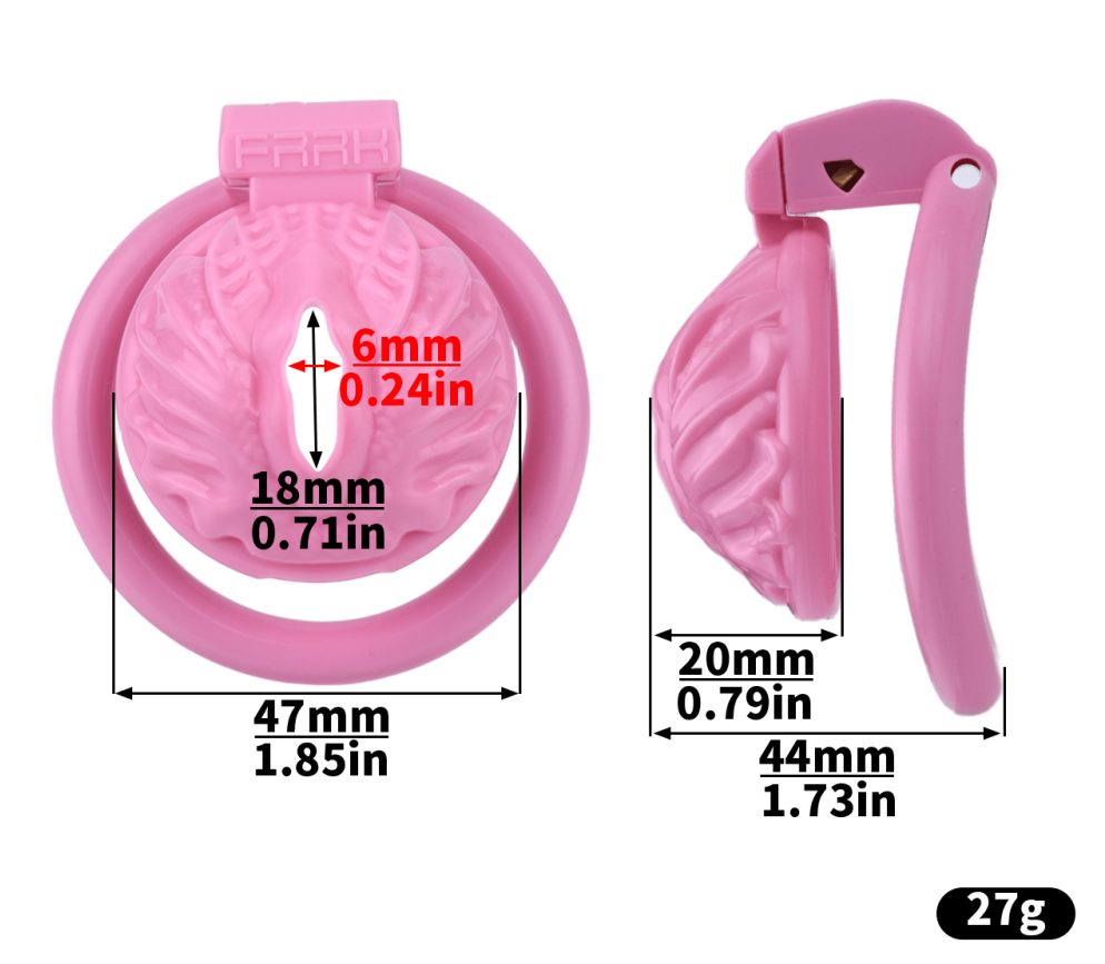 Material: Resin
Cage high: 21mm  ... FAAK - Resin Pussy Chastity Cage - Pink photo-9
