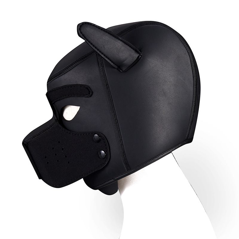 Neoprene Puppy Hood combined with BDSM Bondage Gear restrain... MT - Neoprene Puppy Hood - Black photo-3