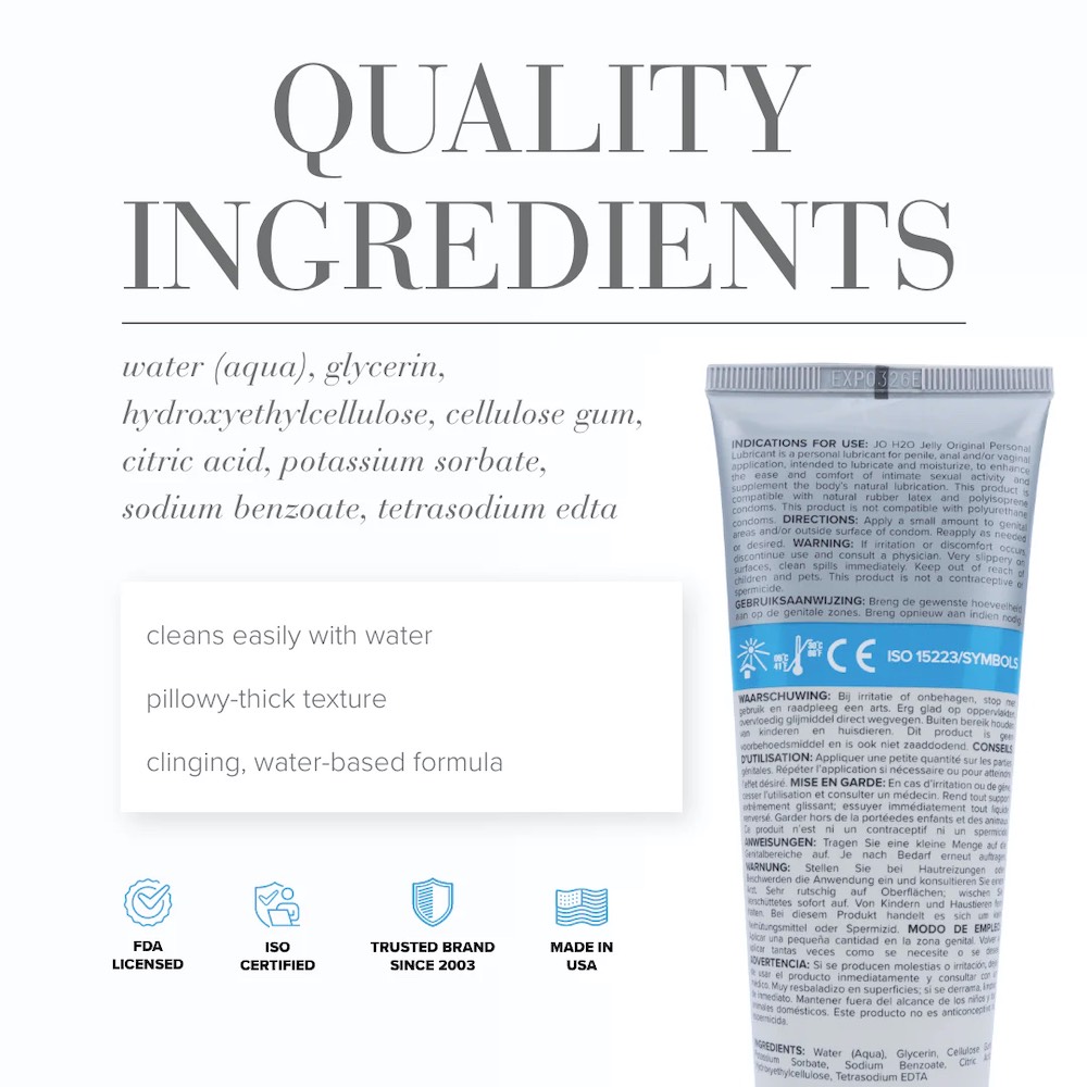 Introducing our JO® H2O JELLY; a water-based personal lubric... JO - H2O Jelly Original Lubricant - 120ml photo-2