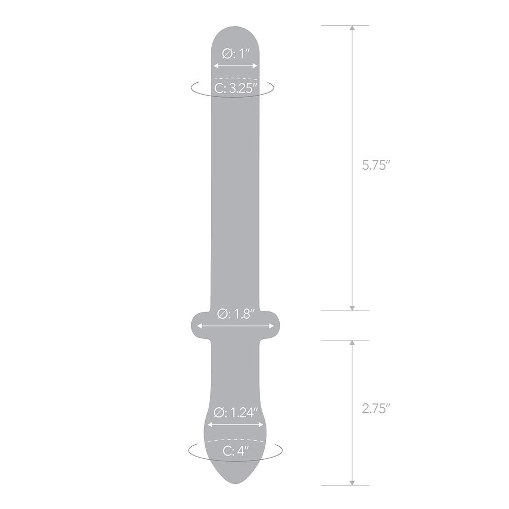 Get straight to the deepest crevices to reach pleasure zones... Glas - 9.25" Classic Smooth Dual-Ended Dildo photo-6