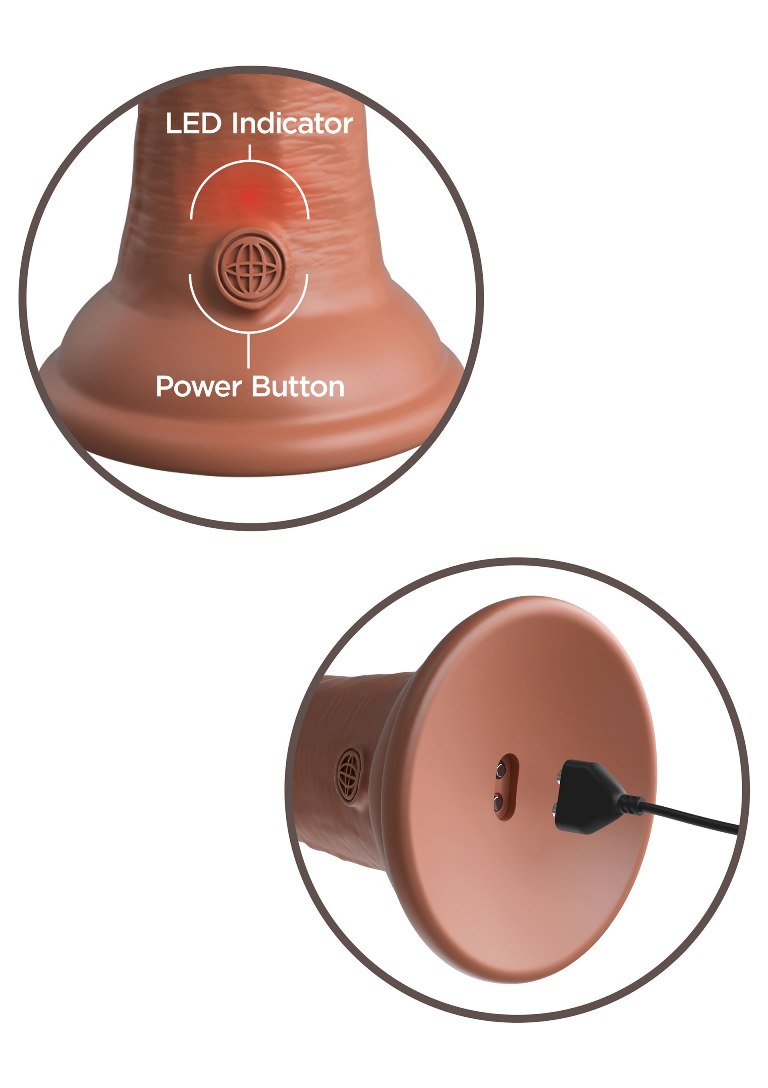The King Cock Elite silicone dildo is made from high-quality... King Cock - 6" Elite Vibro Cock - Caramel photo-6