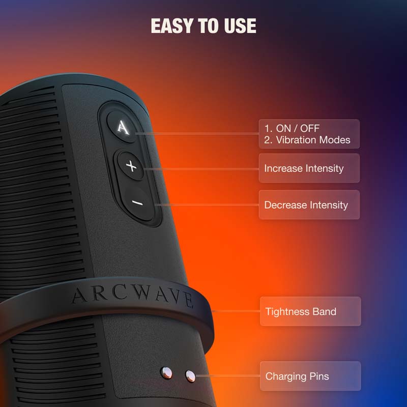 Arcwave - Zing 雙摩打強力強莖按摩器 - 黑色 照片-8
