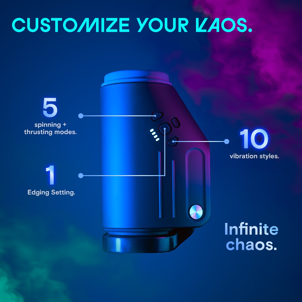 KAOTIK - The Shotty 旋转抽插震动双头智能飞机杯 - 黑色 照片-8