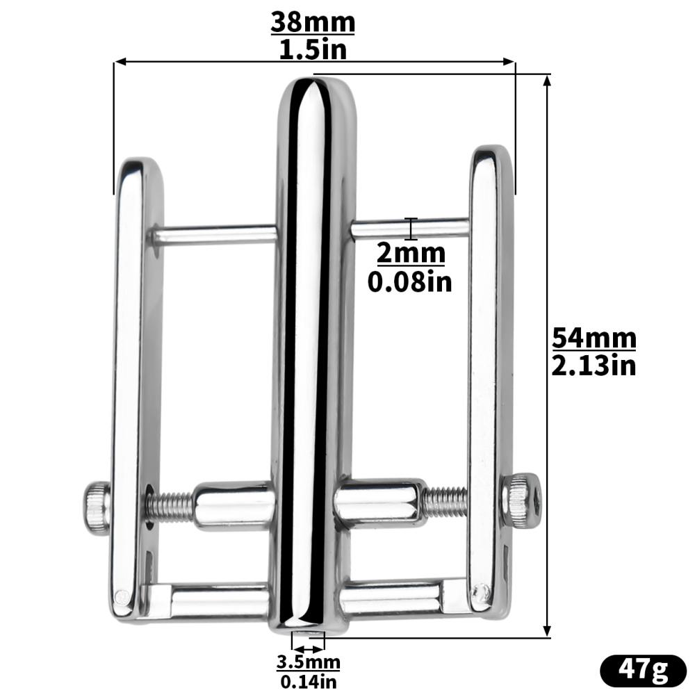 Material: 304 Stainless steel
Cage Width: 38mm
Cage length:... FAAK - Metal Penis Lock Cage S photo-11