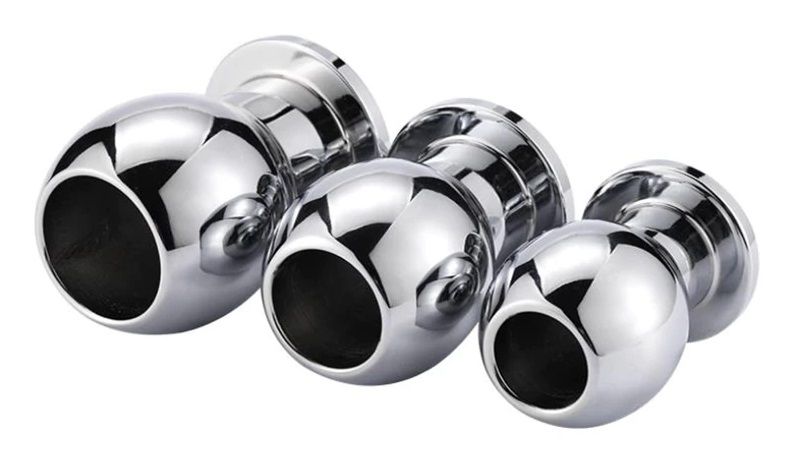 Material: aluminium alloy MT - Hollow Anal Plug 65x45mm - Silver photo-8