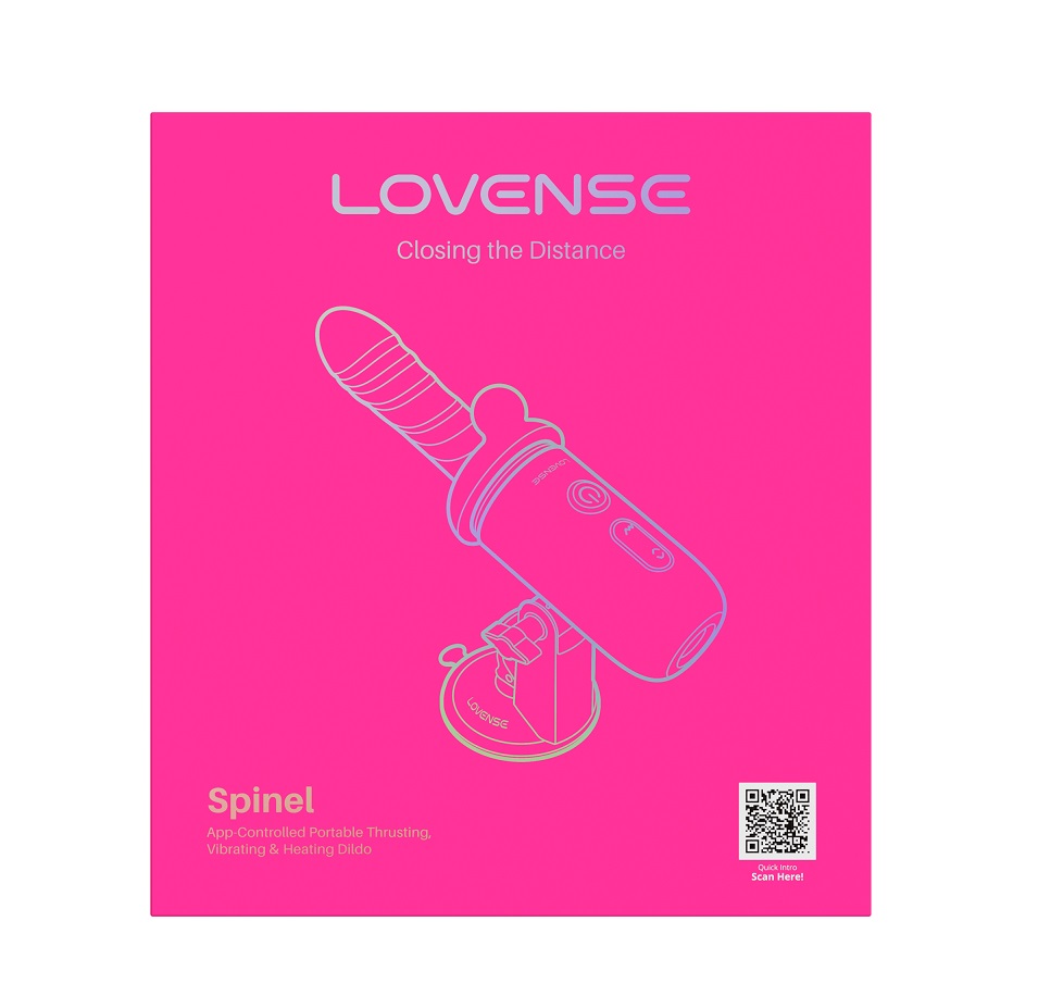 Designed to deliver targeted internal and external stimu... Lovense - Spinel APP Thrusting & Heating Dildo - Blue & Pink photo-21