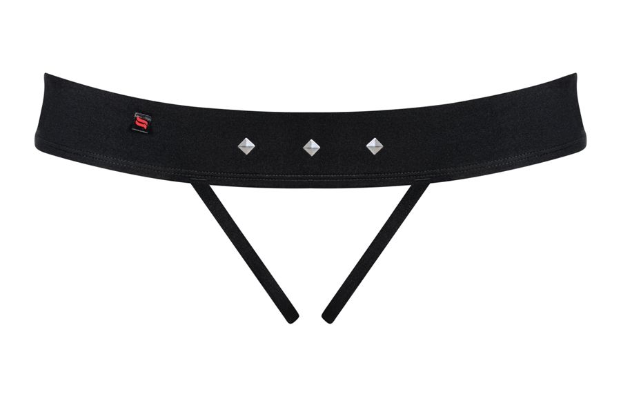 Wanna feel amazing? You got it now! This tempting thong will... Obsessive - Gretia Crotchless Panties - Black - L/XL photo-7