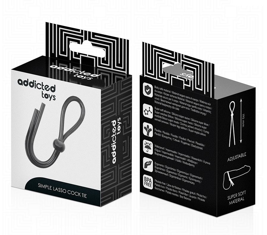 The Addicted Toys Single Loop Silicone Penis Rope is designe... Addicted Toys - Simple Lasso Cock Ring - Black photo-7