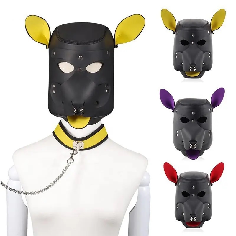 MT - Face Mask w Leash - Red/Black photo-8