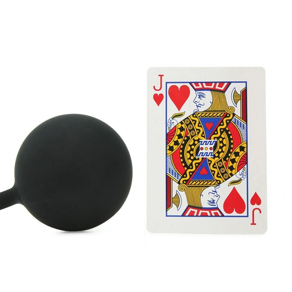 Combining cock and anal stimulation, this solid silicone toy... TOF - Silicone Cock Ring with Heavy Anal Ball photo-5