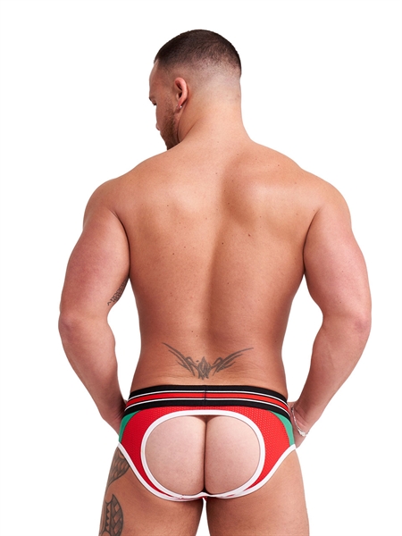 These duo coloured briefs are made of 54% POLYESTER 24 Mister B - Urban Lisbon Jock Brief - Red/Green - L photo-6