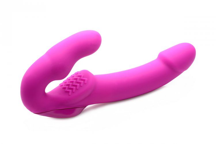 Ensure the satisfaction of both you and your lover with an e... Strap U - Evoke Super Charged Vibrating Strapless Dildo - Pink photo-5