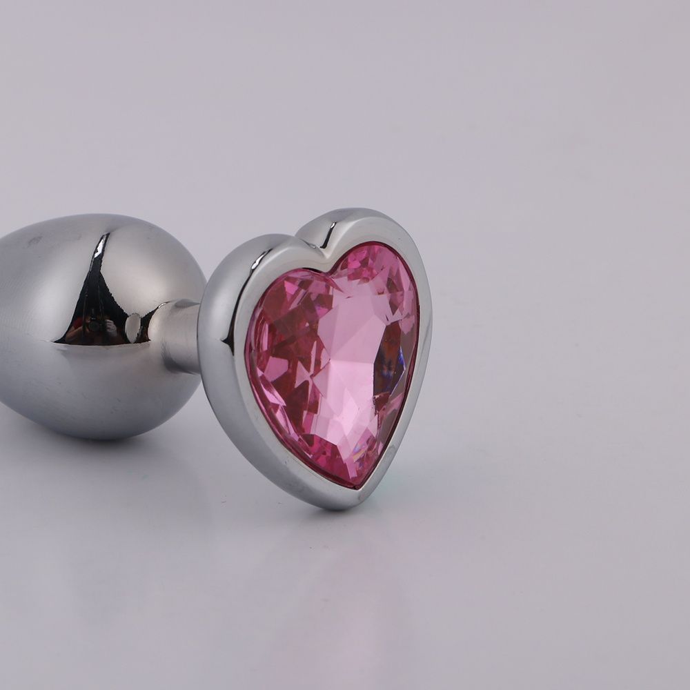 MT - 後庭塞 85x33mm - 銀色/粉紅色 照片-4