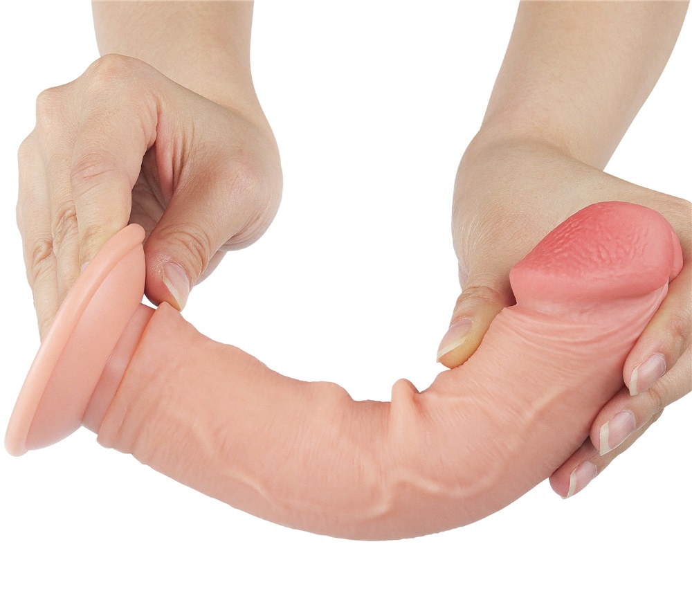 Lovetoy - 8" 帶包皮仿真陽具 - 肉色 照片-4