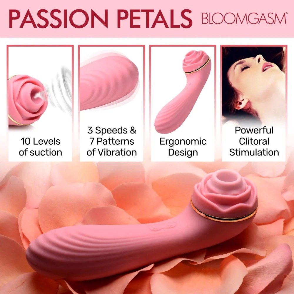 Let these passion petals gently suck at your clitoris with t... Bloomgasm - 10X Suction Rose Vibrator - Pink photo-4